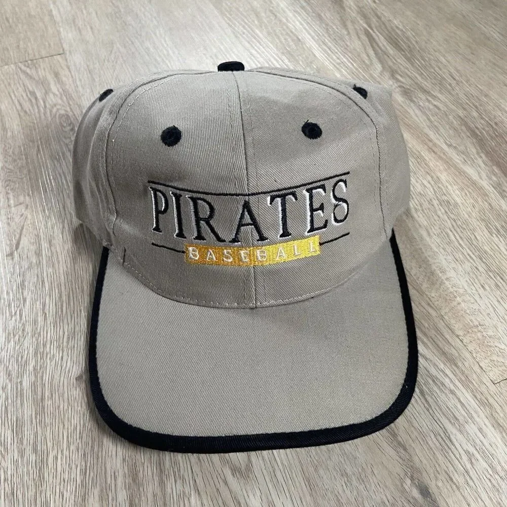 Vintage Pittsburgh Pirates Hat Snapback‎ MLB Baseball Beige Black Fantastic Cap
